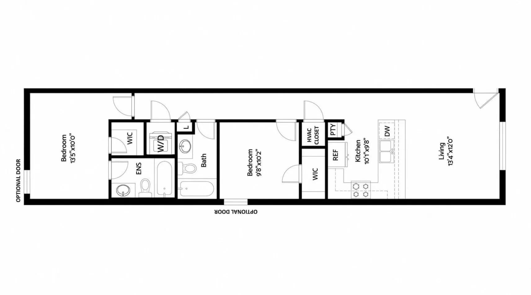 2 Bedroom Floor Plan