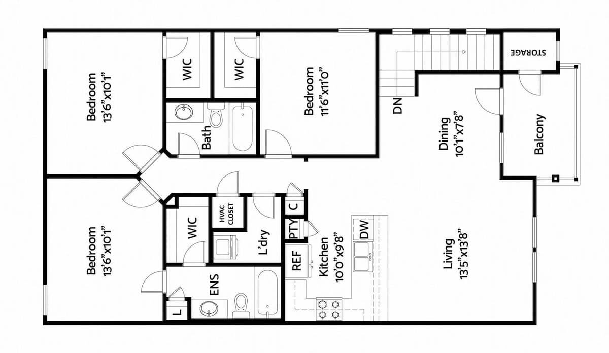 3 Bedroom Floor Plan